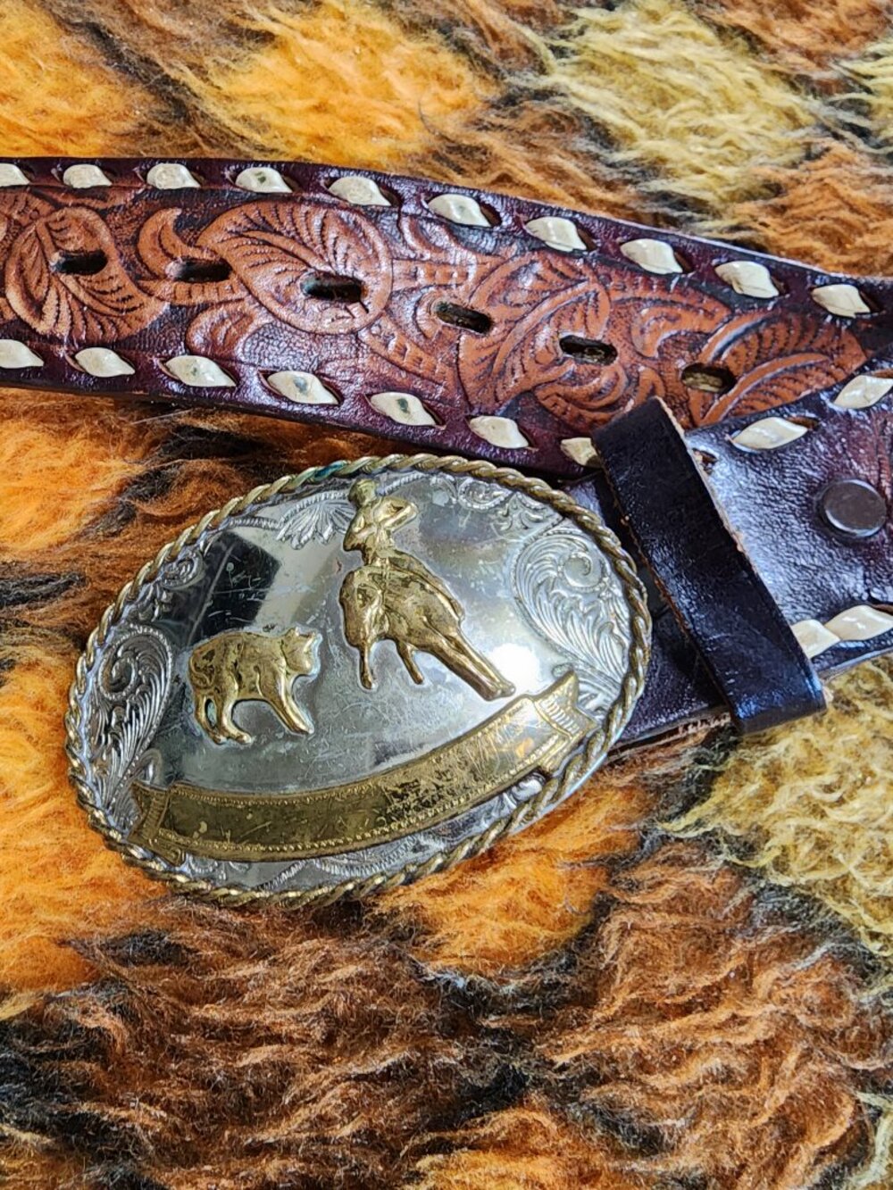 Justin Western Tooled Leather Belt | Personalized “Shari” View 2